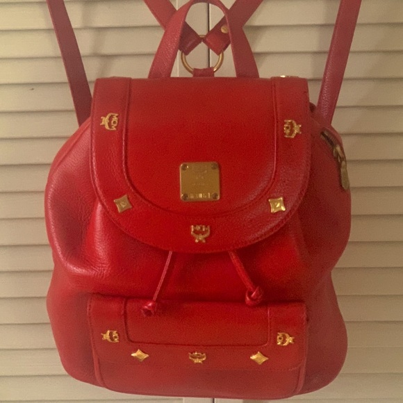 MCM “AUTHENTIC” VINTAGE PEBBLE LEATHER BACKPACK - Picture 15 of 16